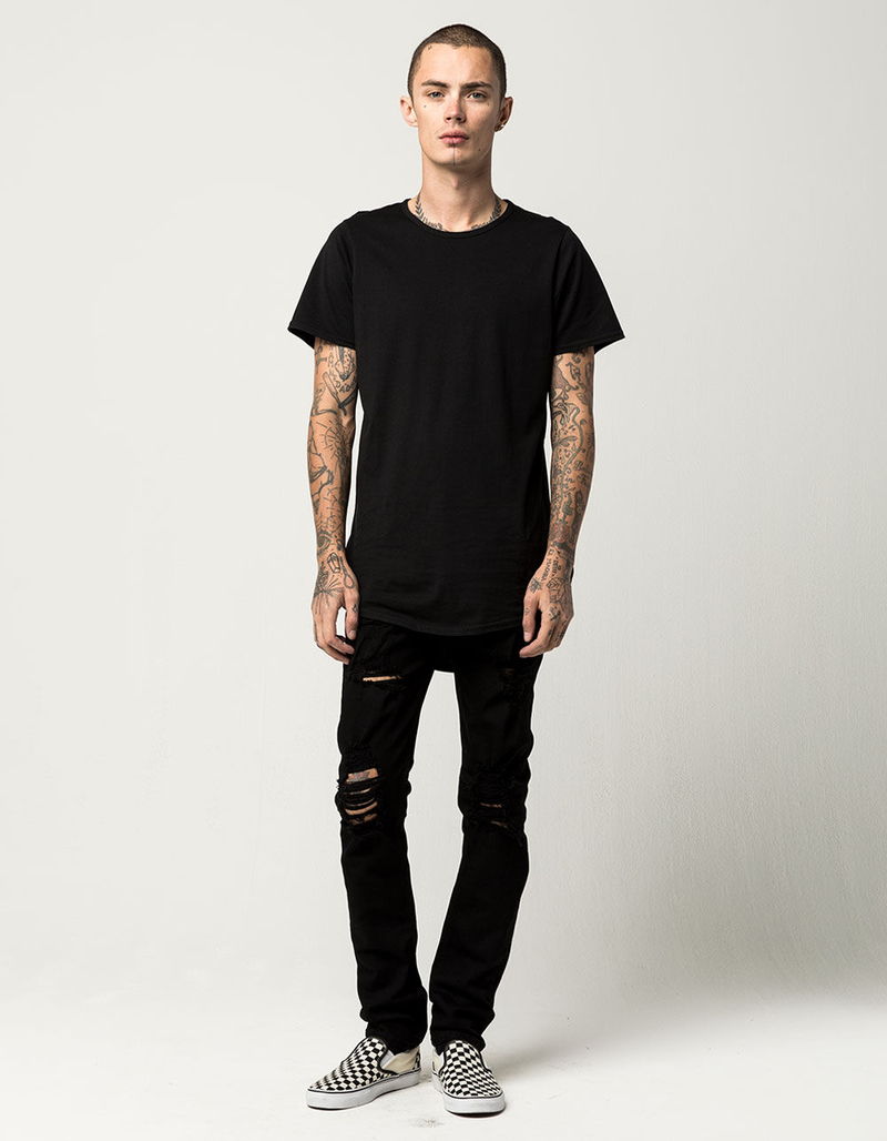 RSQ Seattle Mens Skinny Tapered Ripped Jeans image number 1