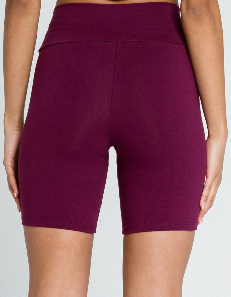 FULL TILT High Waist Womens Dark Purple Biker Shorts image number 2