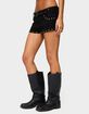 EDIKTED Studded Faux Suede Micro Shorts image number 2