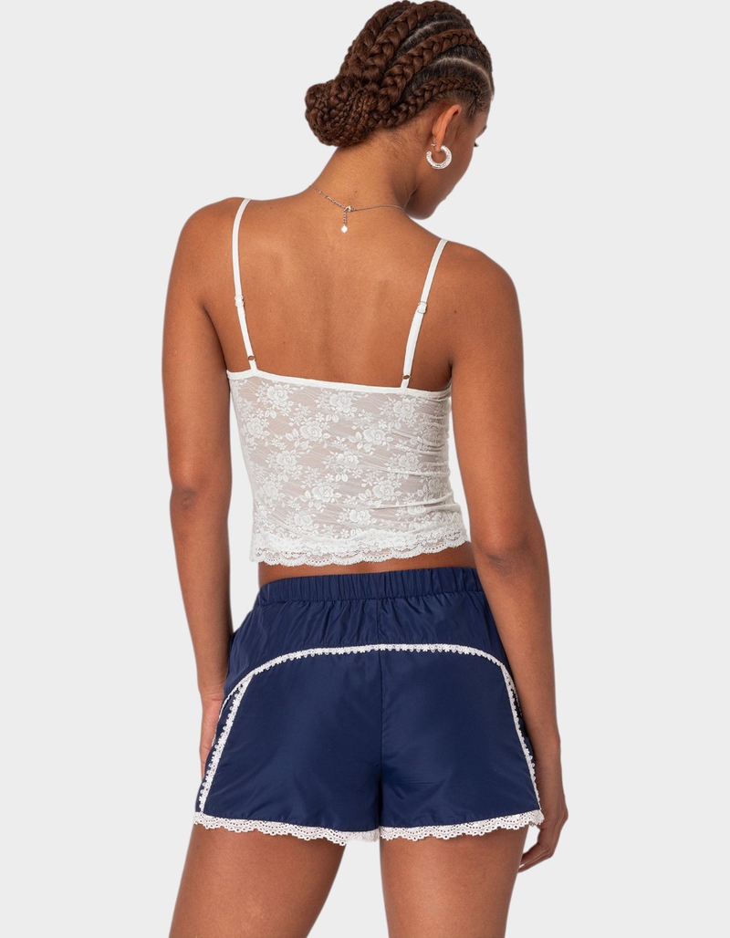 EDIKTED Cami Sheer Lace Tank Top image number 3
