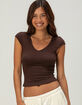 TILLYS Womens V-Neck Cap Sleeve Top image number 1