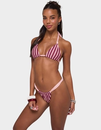EDIKTED Esmer Knotted Striped Bikini Top Alternative Image