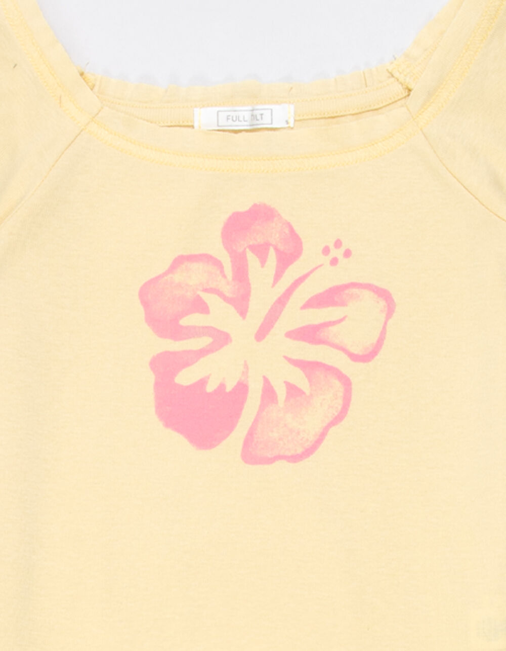 FULL TILT Hibiscus Girls Off The Shoulder Tee - LT YELLOW - S | Tillys