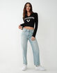 TRUE RELIGION V Notch Logo Womens Long Sleeve Baby Tee image number 3