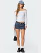 EDIKTED Neria Pinstripe Denim Micro Skort image number 2