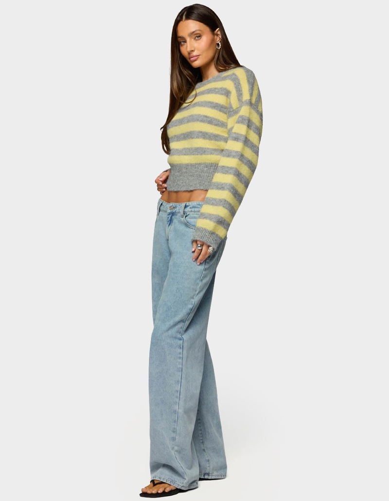 EDIKTED Penelope Fuzzy Striped Sweater image number 3