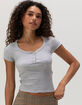 FULL TILT Womens Henley Top image number 5