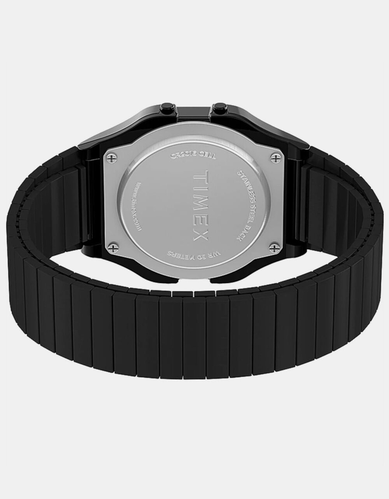 TIMEX T80 34mm Stainless Steel Expansion Band Watch image number 2