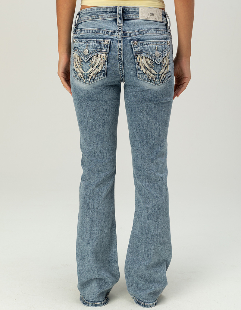 MISS ME Wing Pocket Mid Rise Womens Bootcut Jeans image number 1