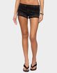EDIKTED Stud & Grommet Lace Up Denim Micro Shorts image number 1