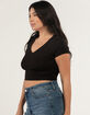 FULL TILT Essentials Womens V Neck Rib Tee image number 6
