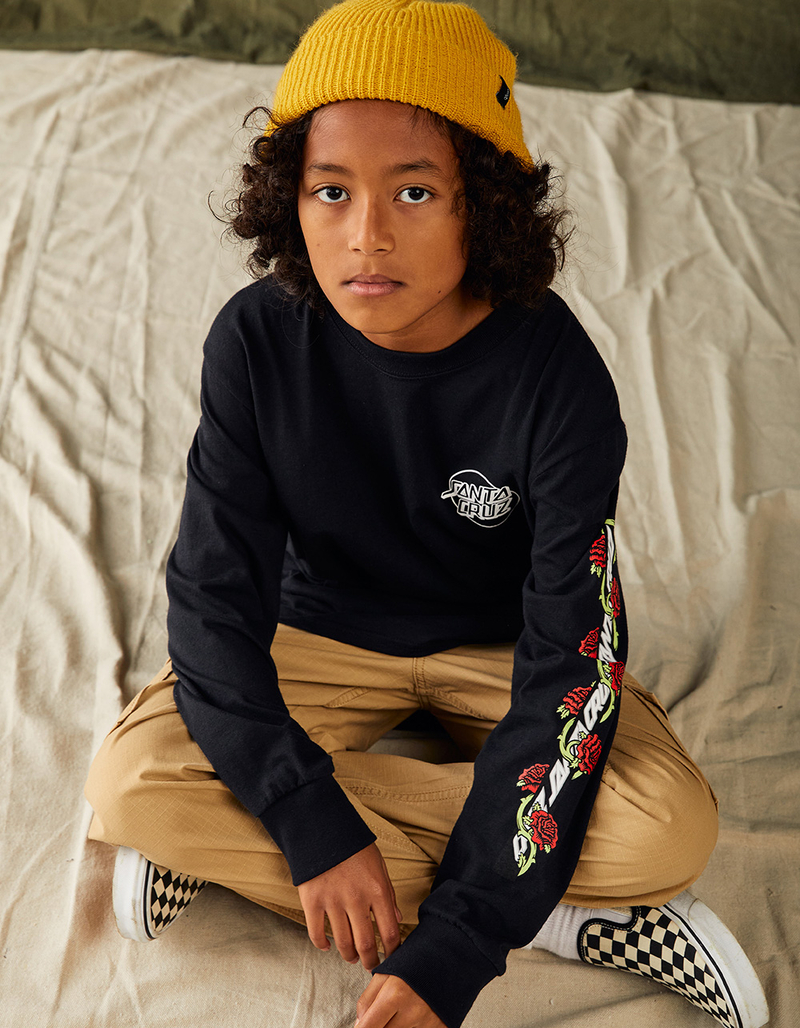 SANTA CRUZ Dressen Roses Vine Opus Boys Long Sleeve Tee image number 3