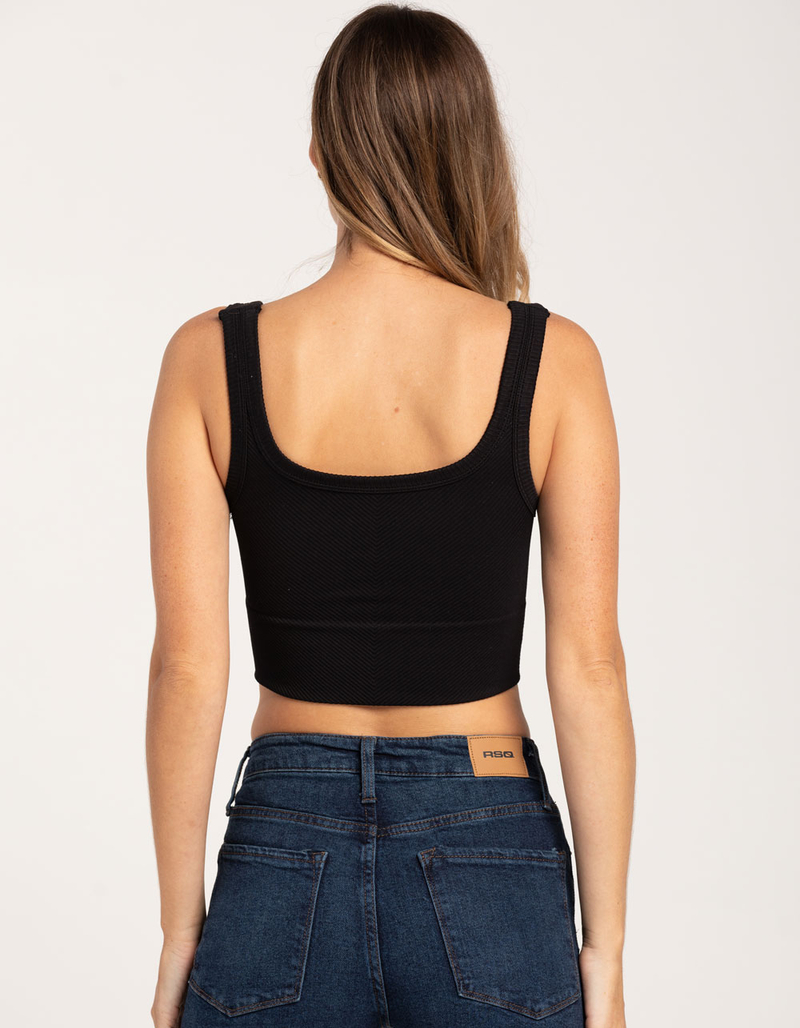 FULL TILT Seamless Chevron Womens Crop Tank Top image number 2
