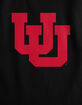 THE UNIVERSITY OF UTAH Distressed Primary Logo Womens Cropped Tank Top image number 3