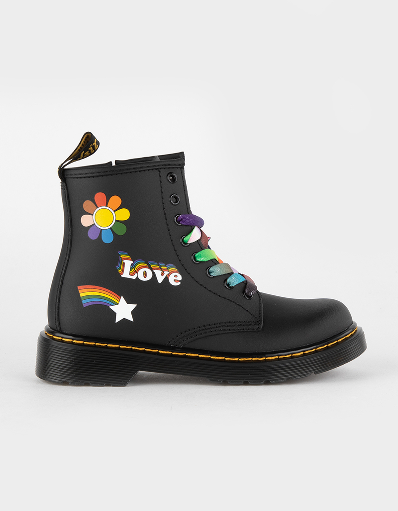 DR. MARTENS 1460 For Pride Leather Lace Up Kids Boots image number 1