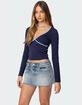 EDIKTED Corie Contrast V-Neck Top image number 4