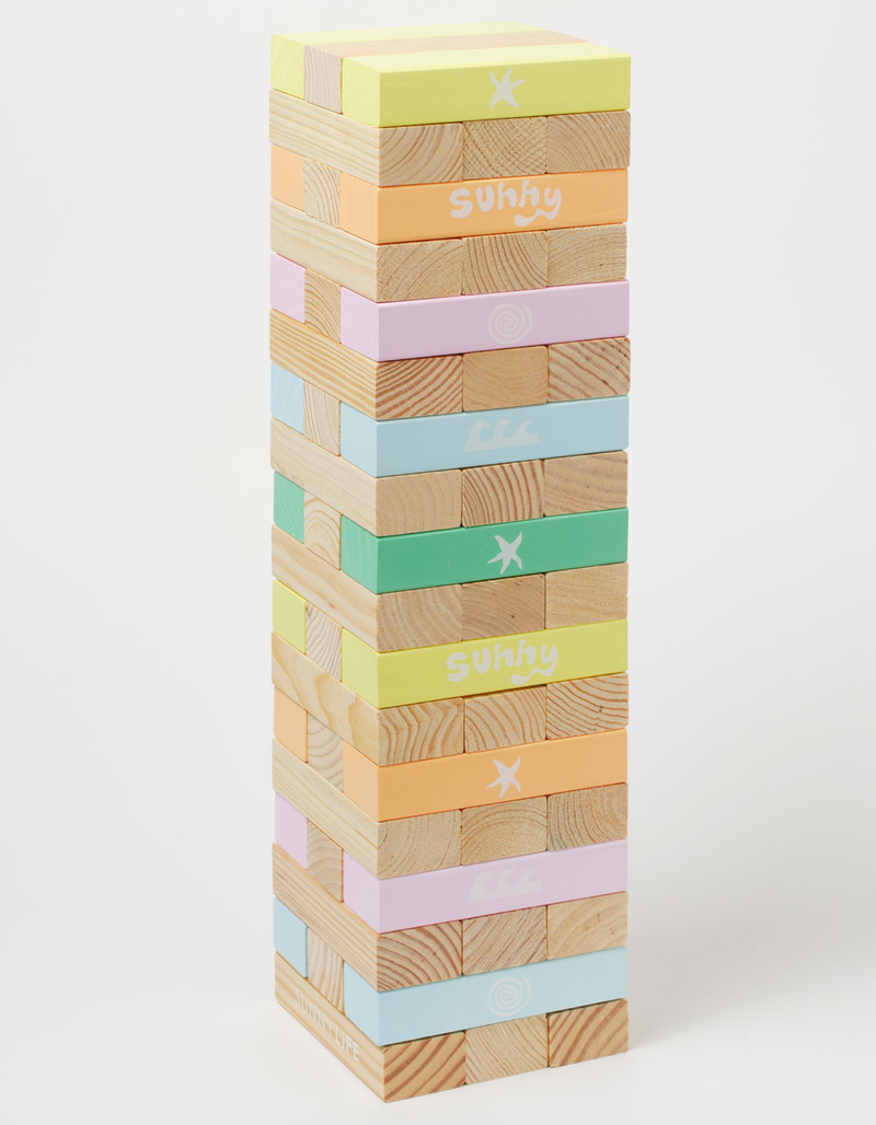 SUNNYLIFE Pool Side Pastel Gelato Giant Jumbling Tower Game image number 0