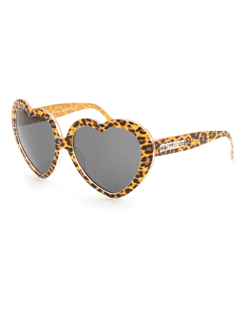 HAPPY HOUR Heart On Leopard Sunglasses image number 0