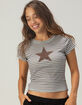 RSQ Womens Star Patch Stripe Tee image number 1
