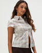 LOVE TREE Womens Plaid Button Up Shirt image number 3
