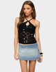 EDIKTED Mae Open Back Sequin Crochet Top image number 1