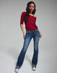 MISS ME Border Pocket Womens Mid Rise Bootcut Jeans image number 8