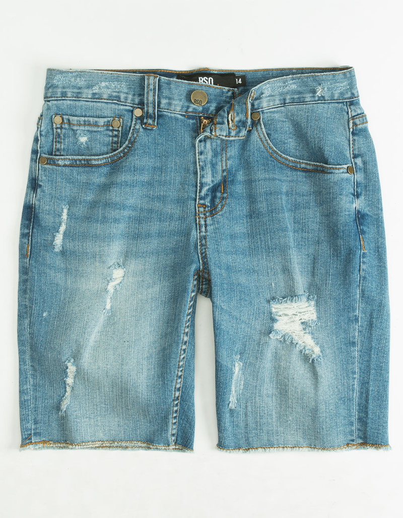 RSQ Rip & Mend Boys Ripped Denim Shorts image number 0