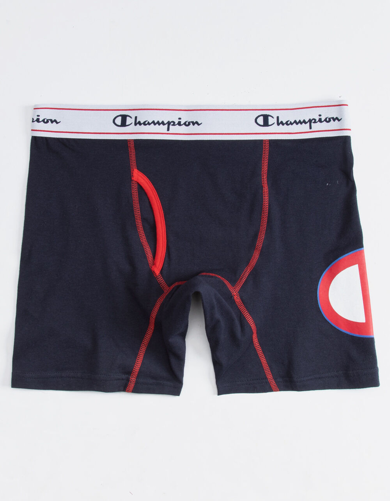 CHAMPION C Logo Navy Mens Boxer Briefs image number 0