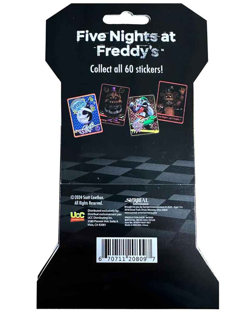 FIVE NIGHTS AT FREDDY'S Holographic Trading Sticker 5 Pack image number 2