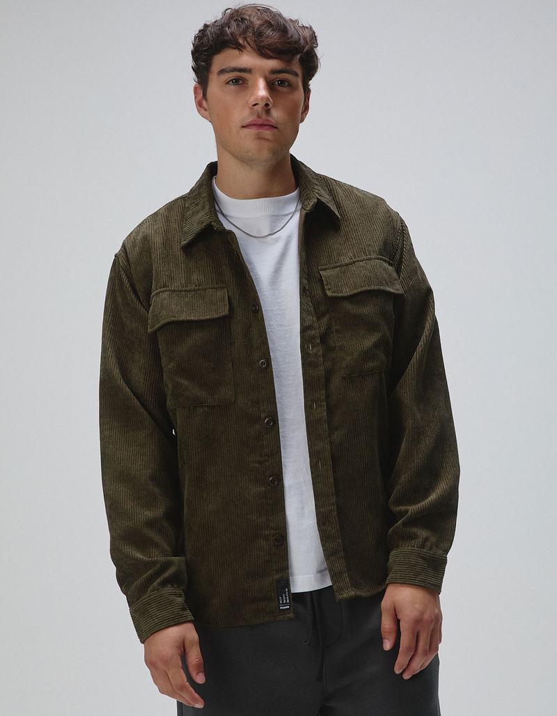 RSQ Oversized Mens Long Sleeve Corduroy Button Up Shirt image number 0