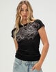 AFFLICTION Flaming Dragon Womens Fitted Tee image number 5