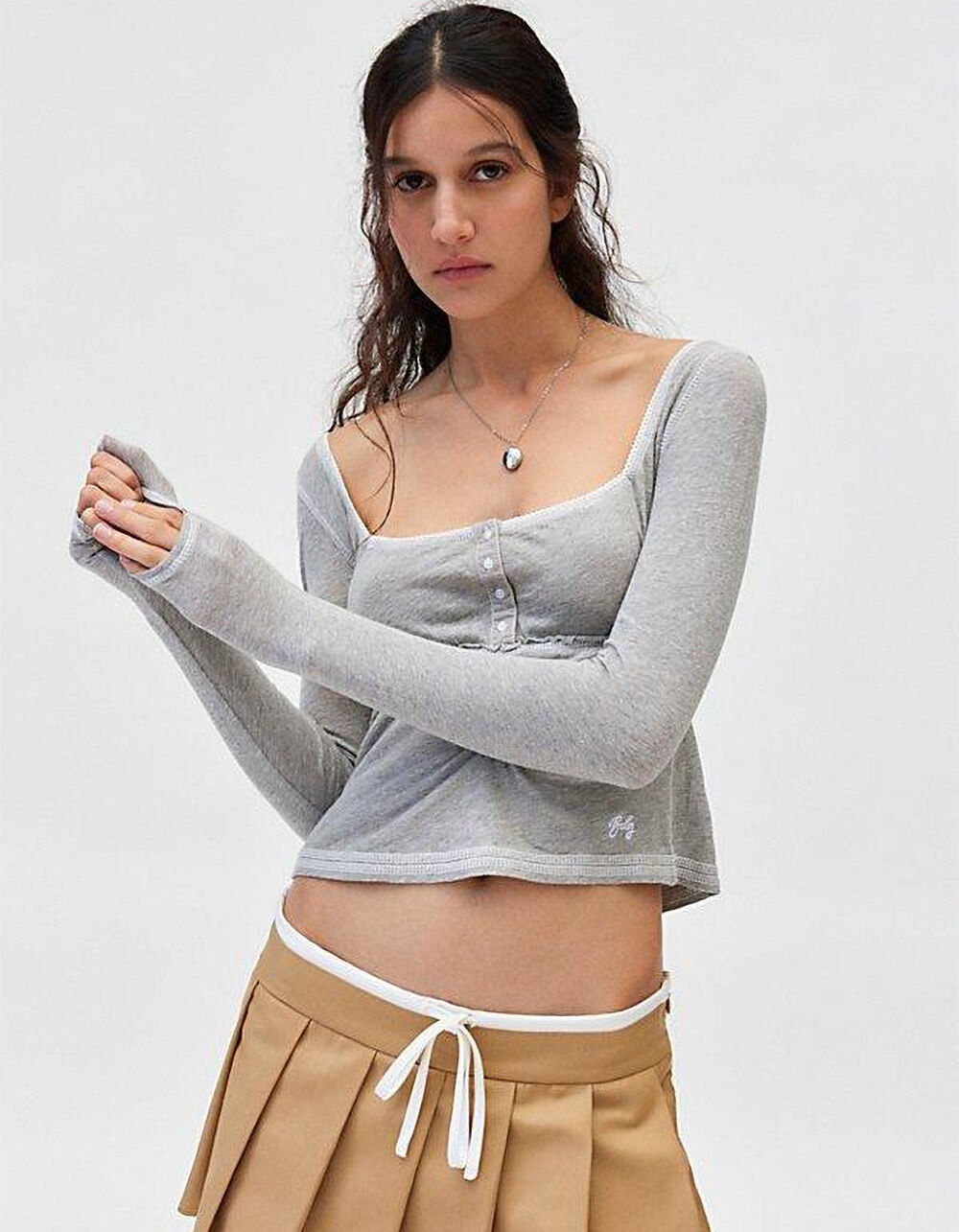 BDG Urban Outfitters Brittney Womens Long Sleeve Babydoll Top