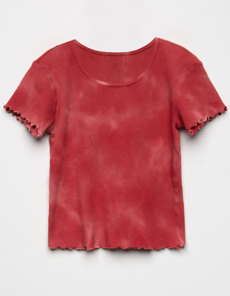 WHITE FAWN Tie Dye Thermal Girls Tee image number 0