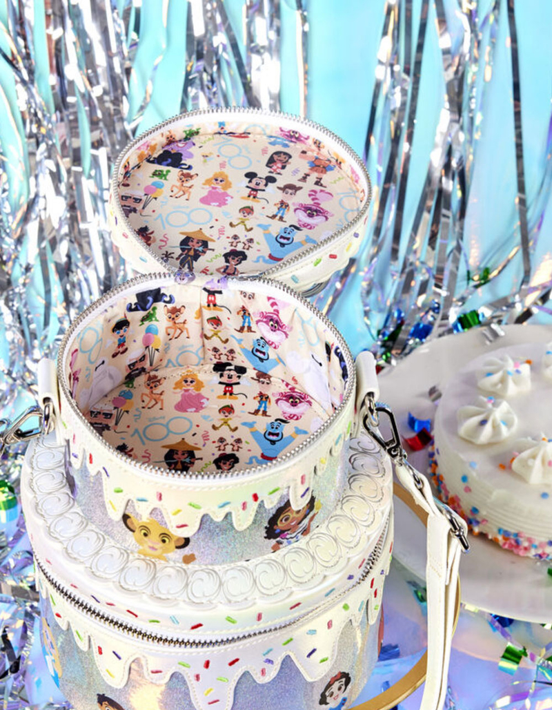 LOUNGEFLY Disney100 Anniversary Celebration Cake Crossbody Bag image number 1