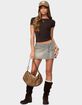 EDIKTED Wrap Mud Wash Denim Mini Skort image number 5