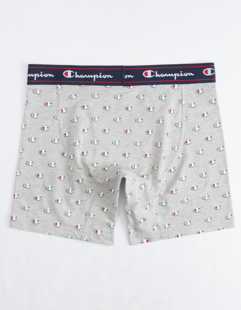 CHAMPION C Logo Printed Heather Gray Mens Boxer Briefs image number 1