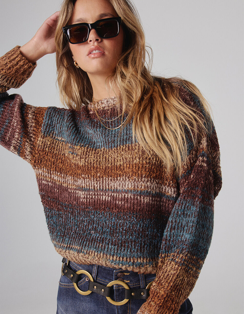 6(ROKU)【DYE KNIT PULLOVER】 TIE DYE KNIT SWEATER NAVY – PICANTE