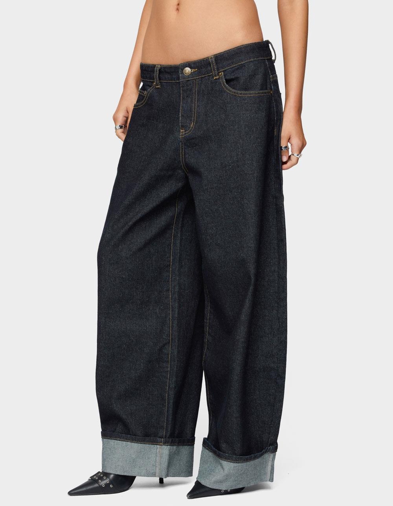 EDIKTED Petite Kella Low Rise Baggy Jeans image number 1