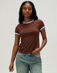 TILLYS Womens Solid Ringer Tee image number 1