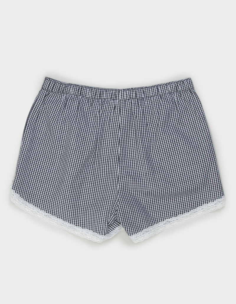 FULL TILT Gingham Lace Trim Girls Shorts image number 1