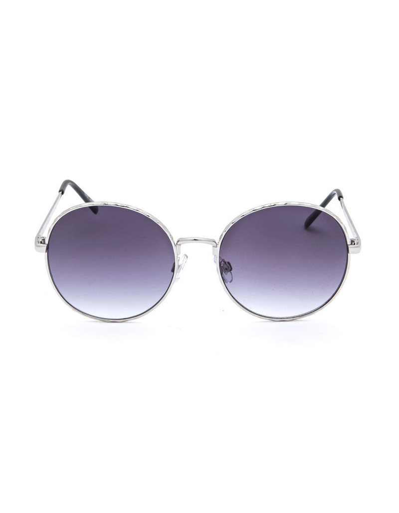 FULL TILT Metal Detail Gradient Silver Round Sunglasses image number 1