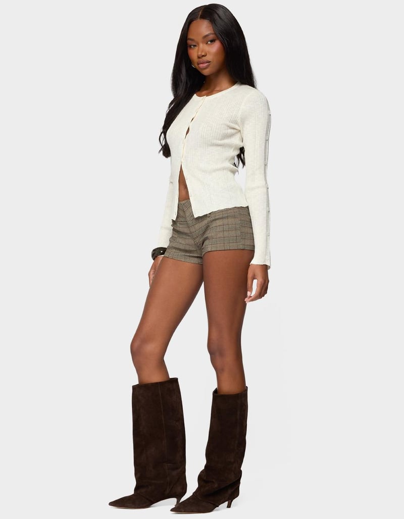 EDIKTED Maureen Button Ribbed Knit Cardigan image number 3