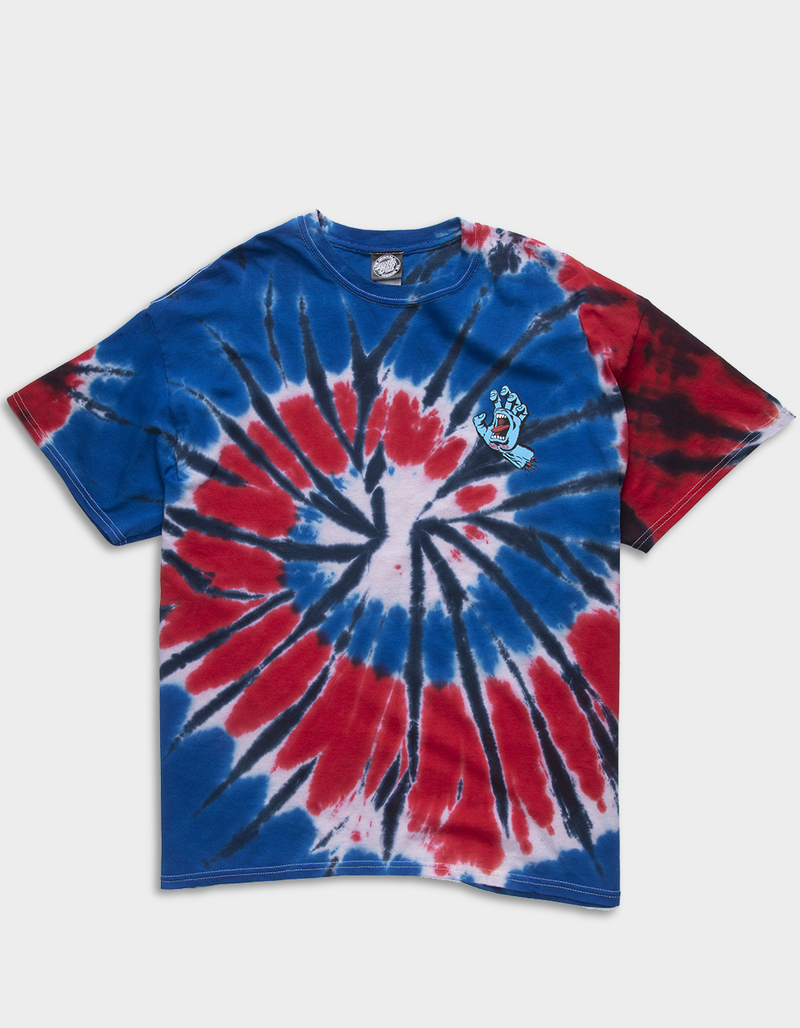 SANTA CRUZ Screaming Hand Mens Tie Dye Tee image number 1