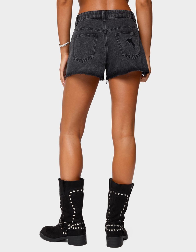 EDIKTED Fern Mid Rise Denim Shorts image number 2