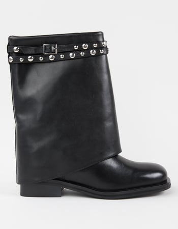 FREE PEOPLE Scorpio Womens Studded Foldover Boots Primary Image