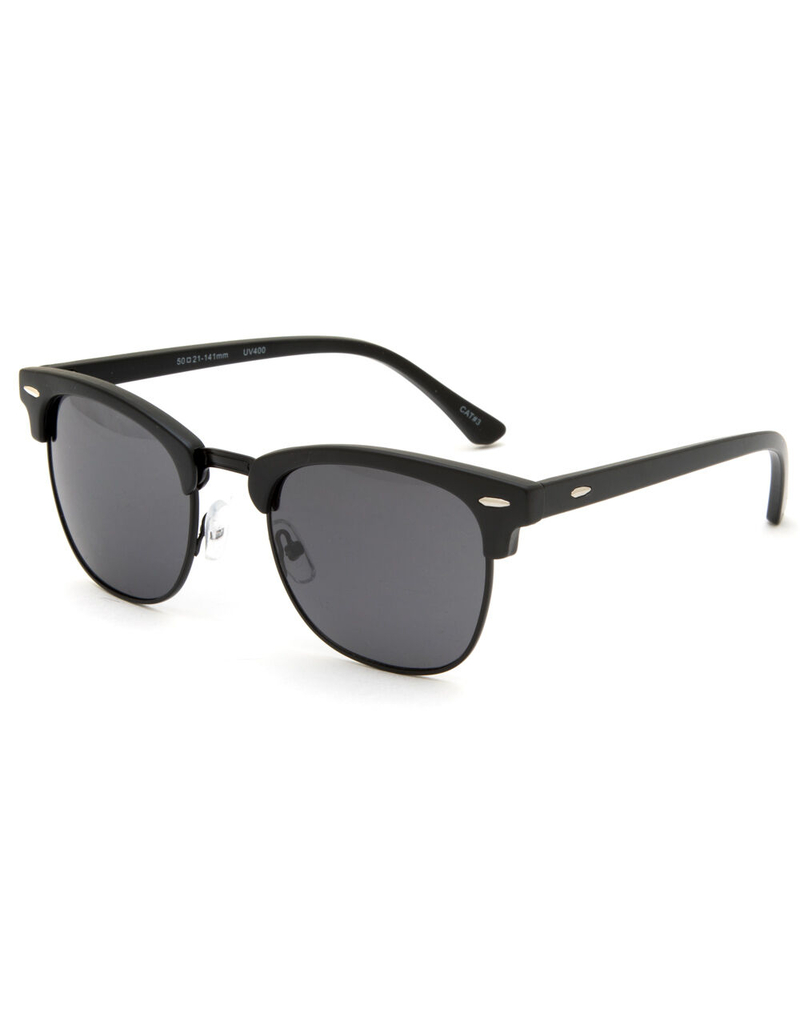 Matte Black Half Frame Sunglasses image number 0