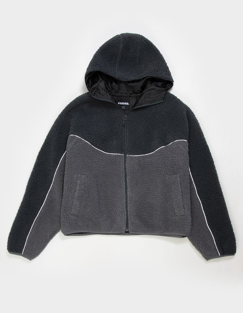 RSQ Mens Boxy Hooded Sherpa Jacket - GRAY - XL | Tillys