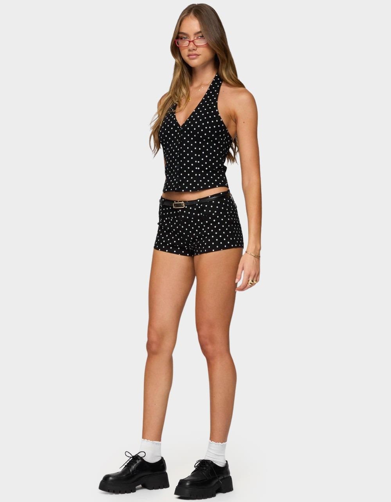 EDIKTED Twyla Polka Dot Stretch Shorts image number 3