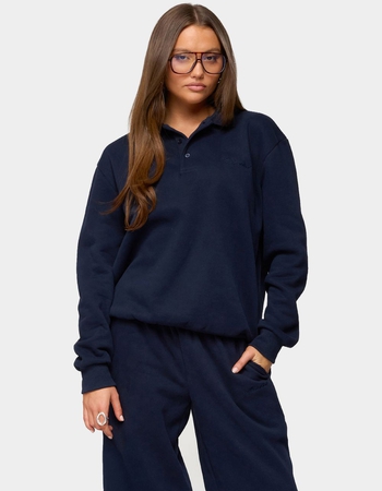 EDIKTED Jayce Oversized Edikted Polo Sweatshirt Primary Image