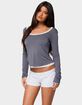 EDIKTED Orella Contrast Layered Long Sleeve Top image number 2